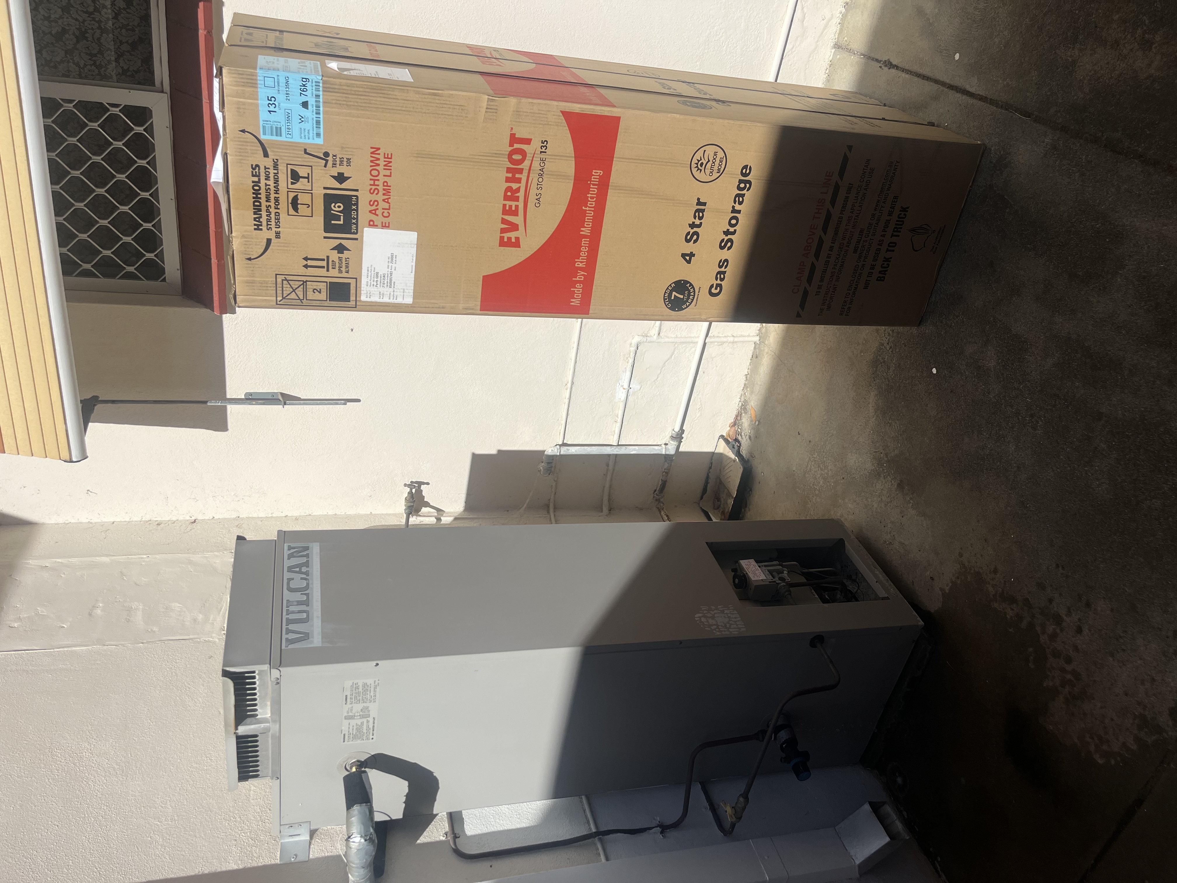 Vulcan system being replaced with a boxed Everhot storage unit