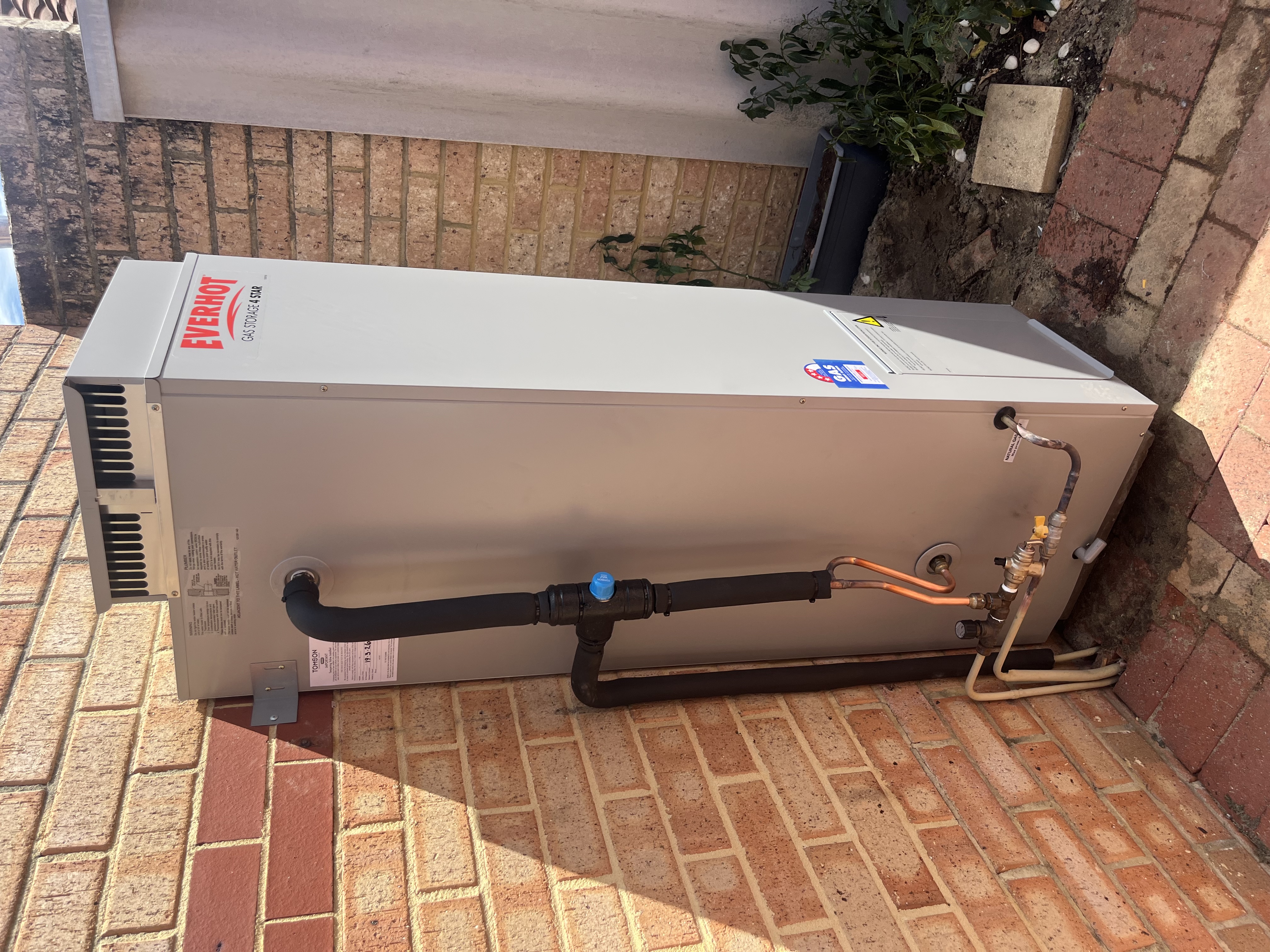 Completed Everhot gas storage installation with new pipework